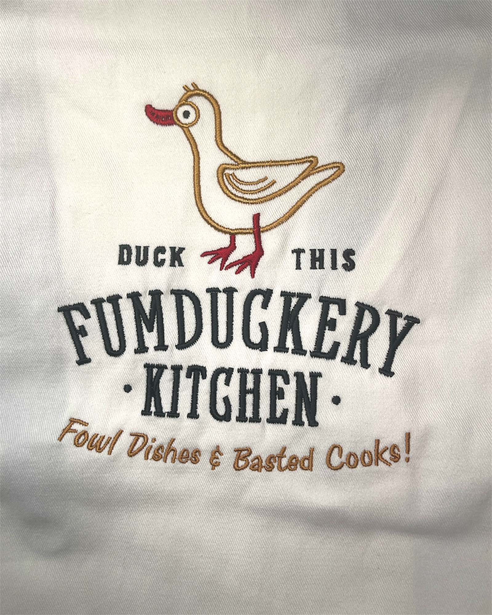 Embroidered Apron - Fumduckery Kitchen