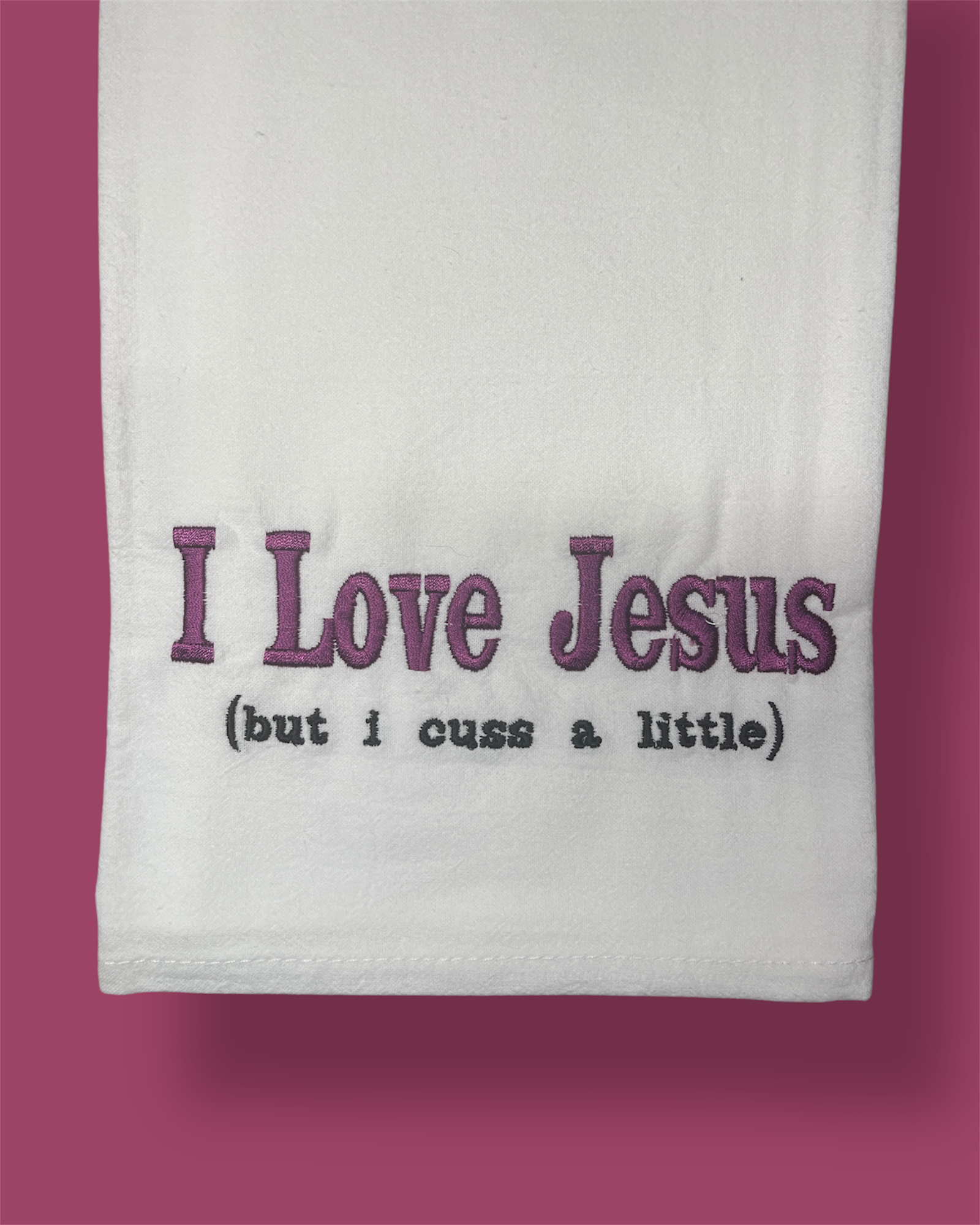 Embroidered Tea Towel - Cuss A Little