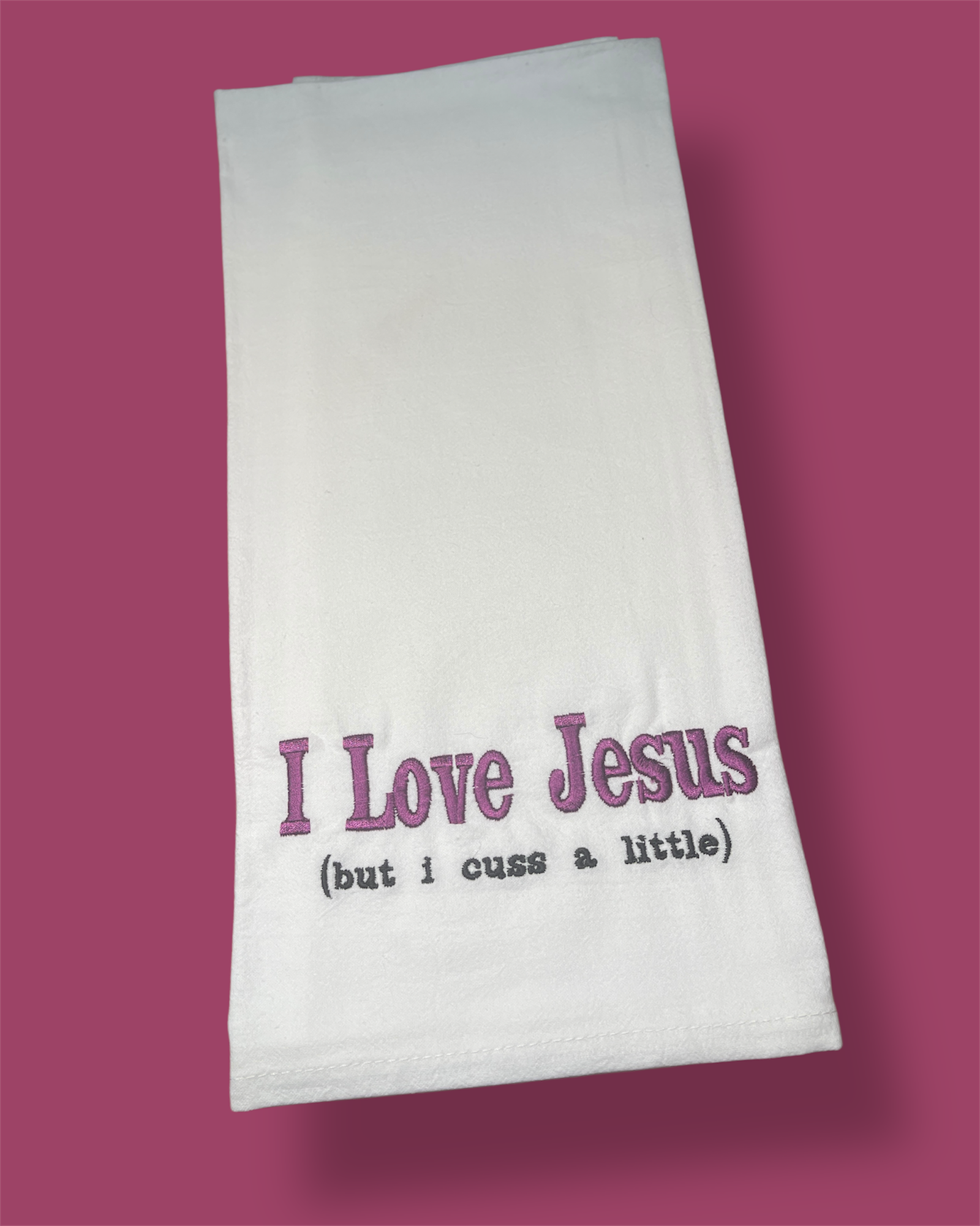 Embroidered Tea Towel - Cuss A Little