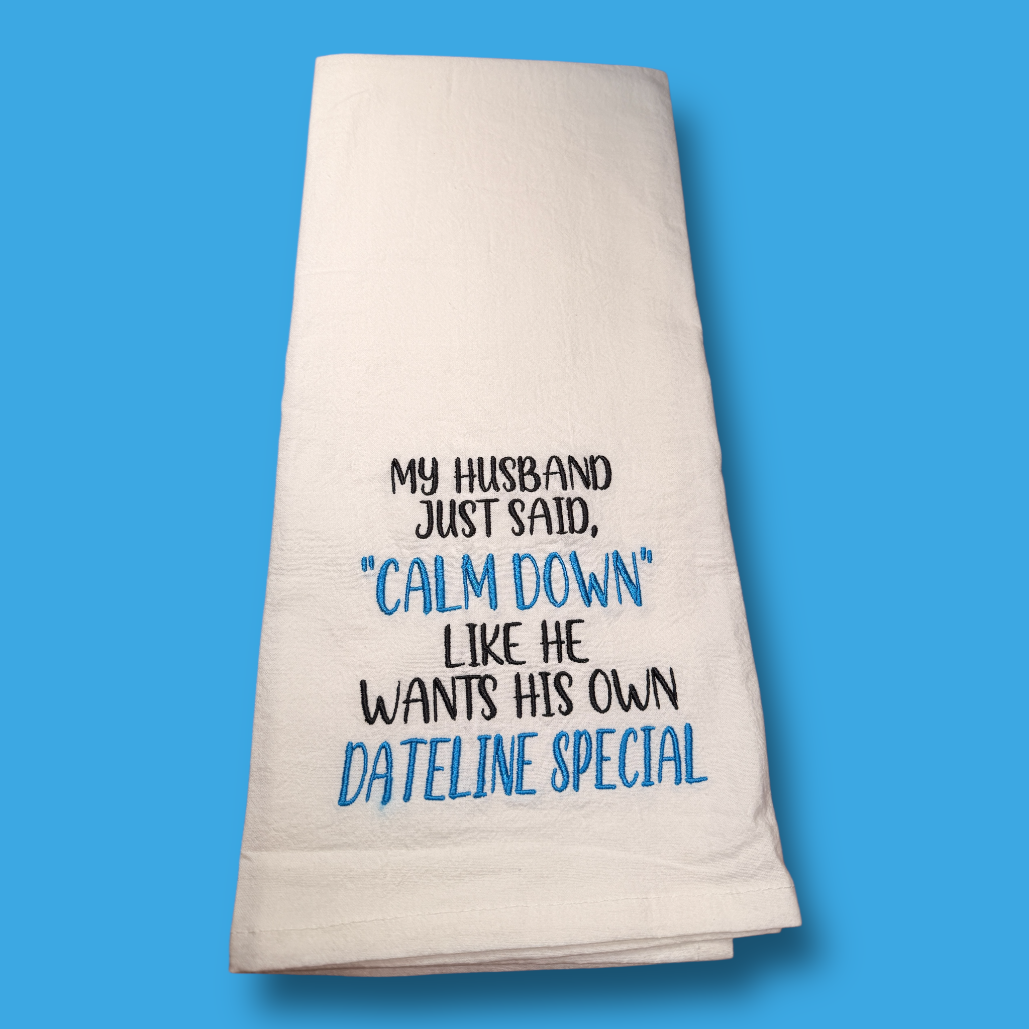 Embroidered Tea Towel - Dateline Special
